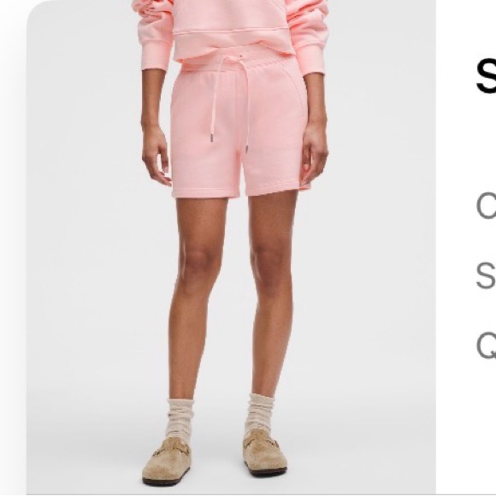 lululemon athletica Blush Pink Drawstring Athletic Shorts